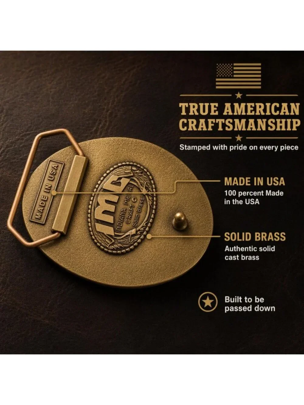 Largemouth Bass Western Frame Brass Buckle - Unique Metal Craft Accessory